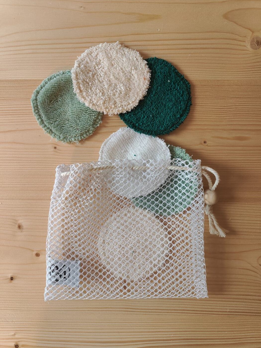 Cotons démaquillants lavables en éponge, avec un filet de lavage à cordon
